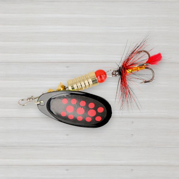 Блешня обертова ZEOX Reactive № 3, 6г, колір 010 Black-Red Dot
